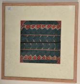 A 20th Century South American tribal folk art embroidered panel decorated with stylised geometric