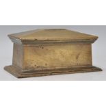 A 19th Century bronze trinket / desk box of sarcophagus form having a lift up cover revealing a