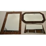 A collection of mirrors to include Victorian octagonal example, large Industrial modern style mirror