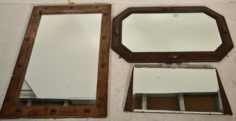 A collection of mirrors to include Victorian octagonal example, large Industrial modern style mirror