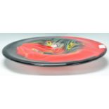 A good large retro 20th Century studio art glass table centerpiece bowl / dish having red and