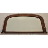 A good 19th Century Victorian walnut veneered overmantle mirror of domed form with inlaid decoration