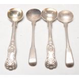 Two pairs of silver hallmarked chocolate ladles to include two in the queens pattern hallmarked