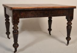 A good quality Victorian 19th century scrubtop" draw leaf extending country pine dining table with