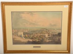 A large print depicting Old Bristol featuring the view from Cabot's hill, with some 19th Century