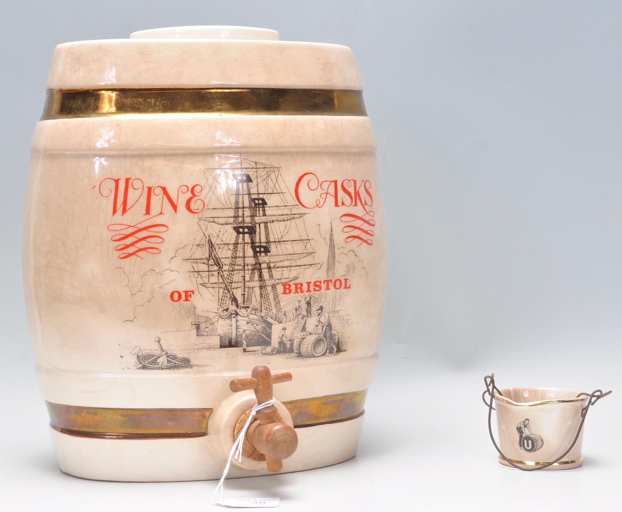 A good early 20th Century ceramic barrel by Crown Devon for 'Wine Casks Of Bristol' having printed - Image 6 of 17