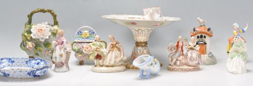 A mixed collection of Antique and later ceramics dating from the 19th Century to include a