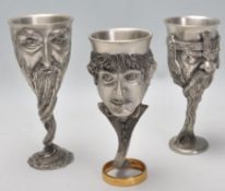 A good group of three Lord Of The Rings heavy pewter goblets by Royal Selangor to include Frodo