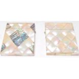 Two 19th Century mother of pearl card cases of rectangular form with both having push button catches