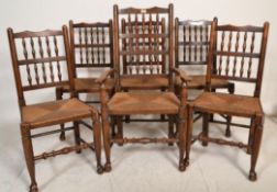 A set of six 20th Century oak Lancashire style spi