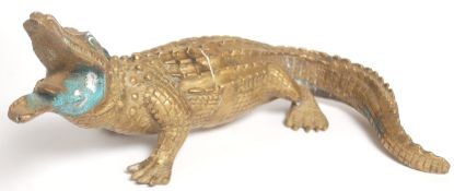 A good early 20th Century bronze figure of an alligator having a good moulded features. Measures