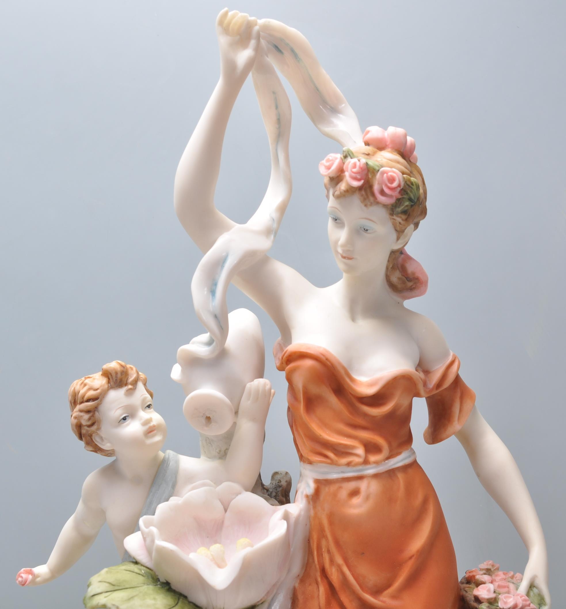 A vintage Italian resin Capodimonte style water feature in the form of a female figure amongst - Image 5 of 8