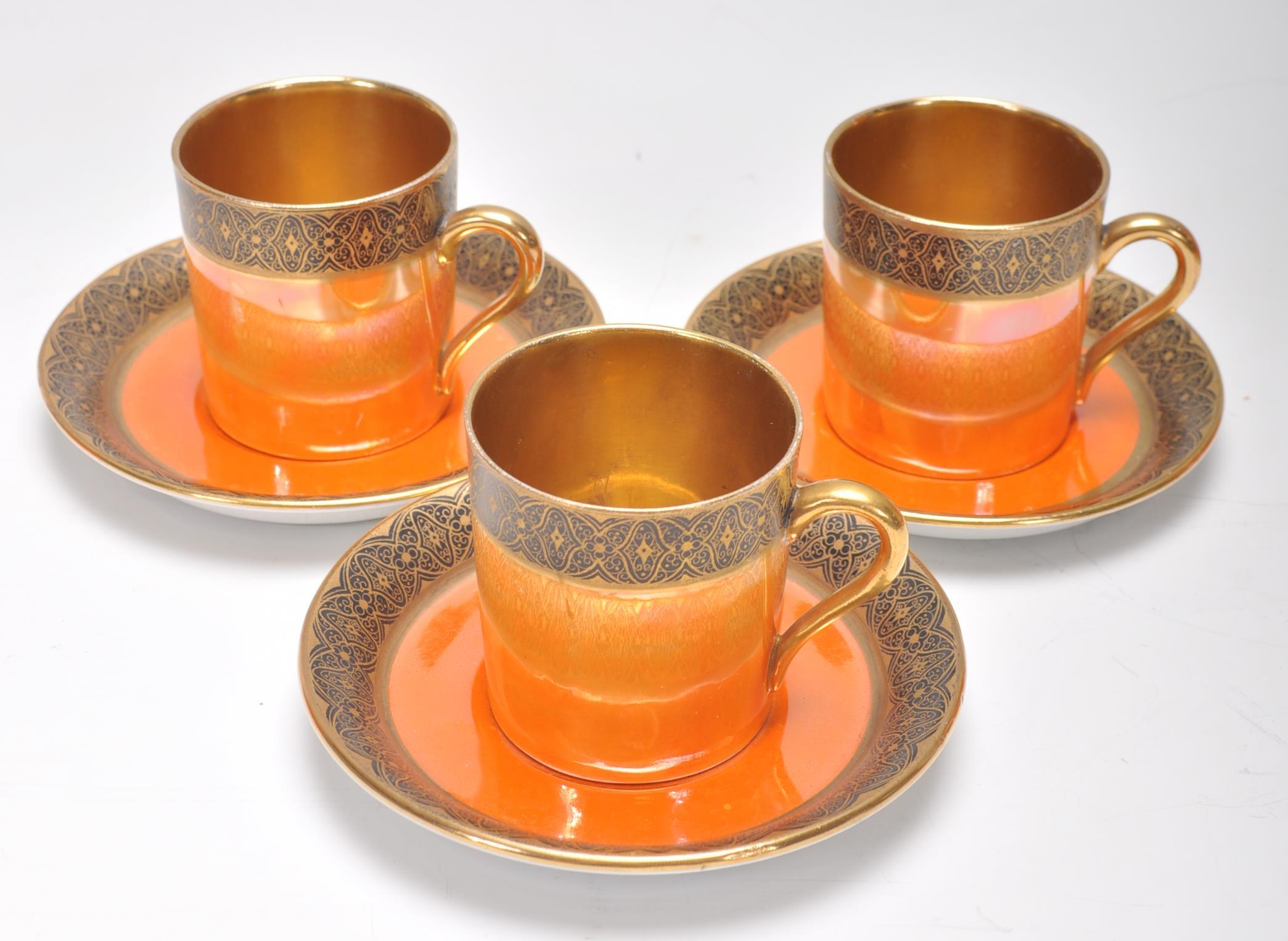 A vintage retro 1930's Carlton Ware coffee service having a lustre glaze consisting of coffee pot, - Image 4 of 6