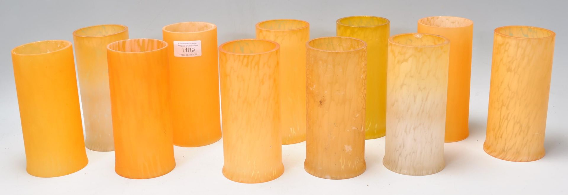 A collection of 20th century glass light / lamp shades, all of conical form in Italian design with - Bild 2 aus 4