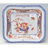 An 18th Century Turner's Patent pre Masons ironstone dish of rectangular form decorated with