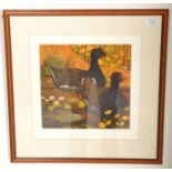Frans Wesselman (20th Century) - Moorhens - A 20th Century coloured etching depicting moorhens