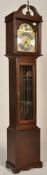 A 20th century mahogany cased Tempus Fugit Longcase clock. Mahogany case with glass fronted hood