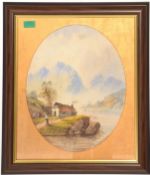 A 19th century Victorian watercolour painting in o