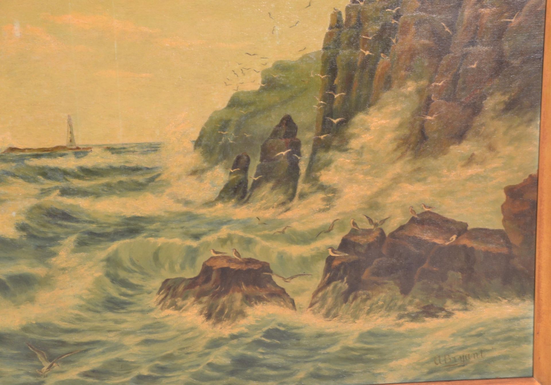 A large 19th century oil on canvas maritime coasta - Image 2 of 7