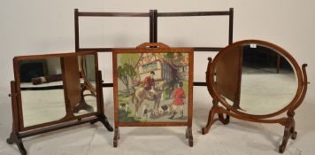 Two 19th Century Victorian mahogany dressing table swing mirrors one of oval form and the other