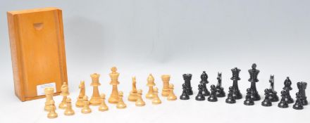 A vintage 20th Century Jouets Weber ( Franz Carl Weber ) turned boxwood and ebonised chess set