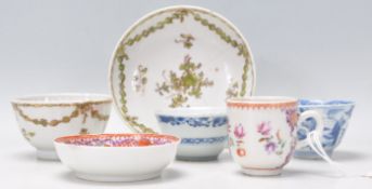 A mixed group of Chinese porcelain wares dating from the 18th Century to include an early Bristol