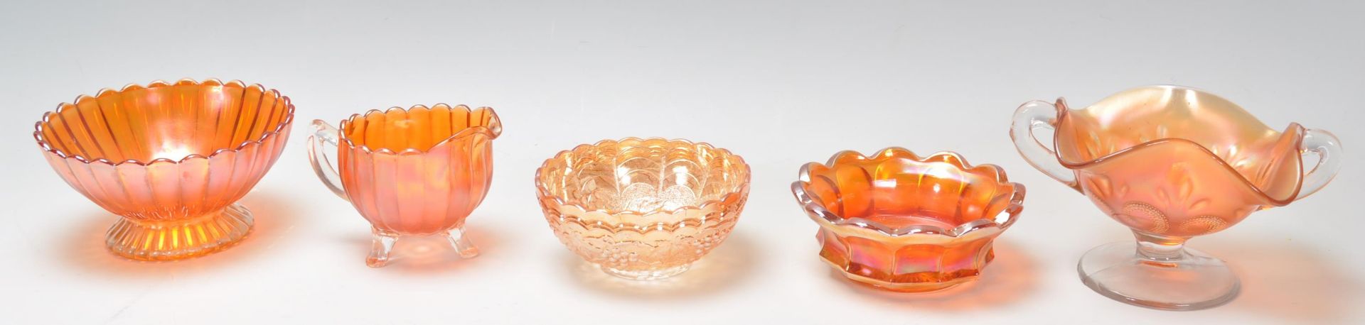 A mixed collection of vintage 20th Century Carnival luster glass wares including dishes, jug, - Image 10 of 13