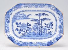 A 19th Century Chinese blue and white ceramic tray