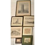A collection of antique 19th and 18th century wood-cut and other engravings, mostly removed from