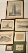 A collection of antique 19th and 18th century wood-cut and other engravings, mostly removed from