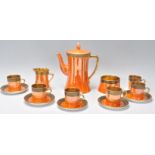 A vintage retro 1930's Carlton Ware coffee service having a lustre glaze consisting of coffee pot,