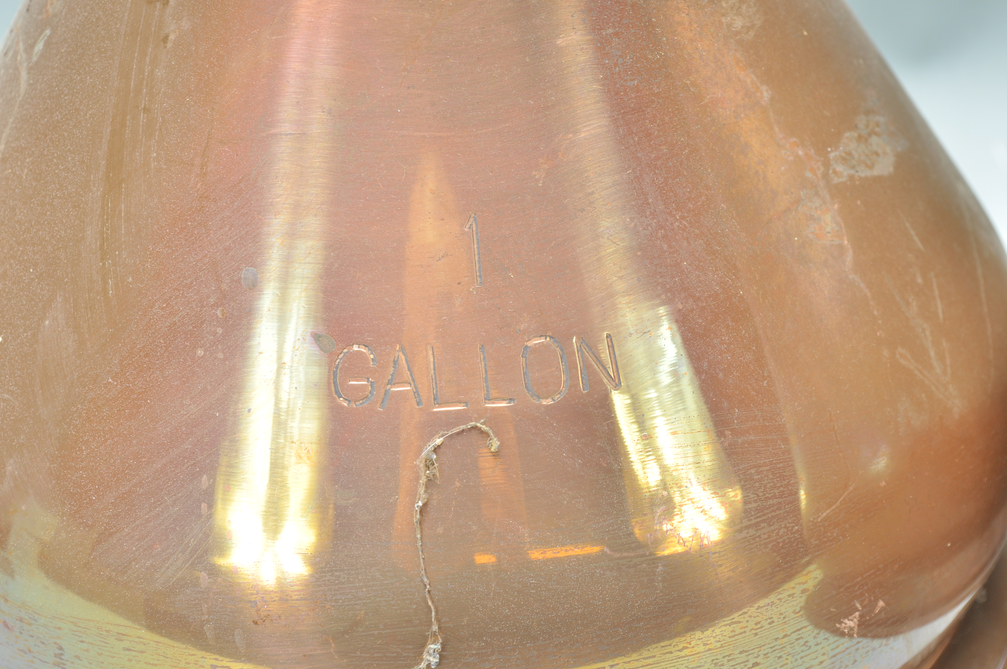 A set of large 19th century Victorian type copper cider jugs - measures. Each of graduating - Image 8 of 9