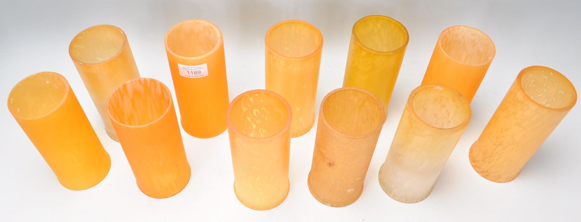 A collection of 20th century glass light / lamp shades, all of conical form in Italian design with - Bild 3 aus 4