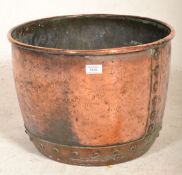 A rare and named large 19th century  Copper Copper. Of hammered construction with detailed