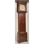 A 19th century mahogany painted face longcase grandfather clock with 8 day movement striking on a