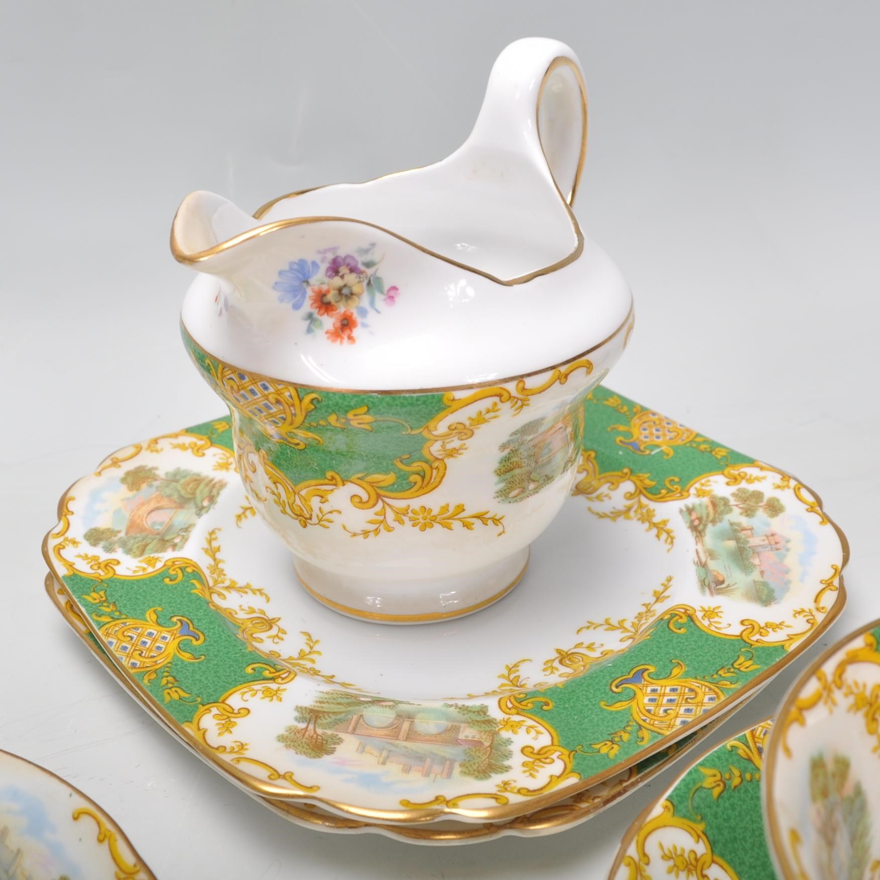 A good vintage 20th Century bone china tea service by Lawleys of Regent St having printed - Image 5 of 7