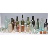 A collection of 19th Century Victorian advertising beer and apothecary bottles, to include glass and