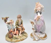 A vintage 20th Century Capodimonte porcelain figure in the form of a composer / conductor wearing