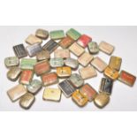 A collection of vintage retro gramophone needle tins each with different branded enamels to the lids