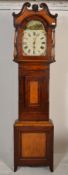 A good 19th Century North Country Victorian mahogany and oak longcase grandfather clock having a