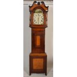 A good 19th Century North Country Victorian mahogany and oak longcase grandfather clock having a