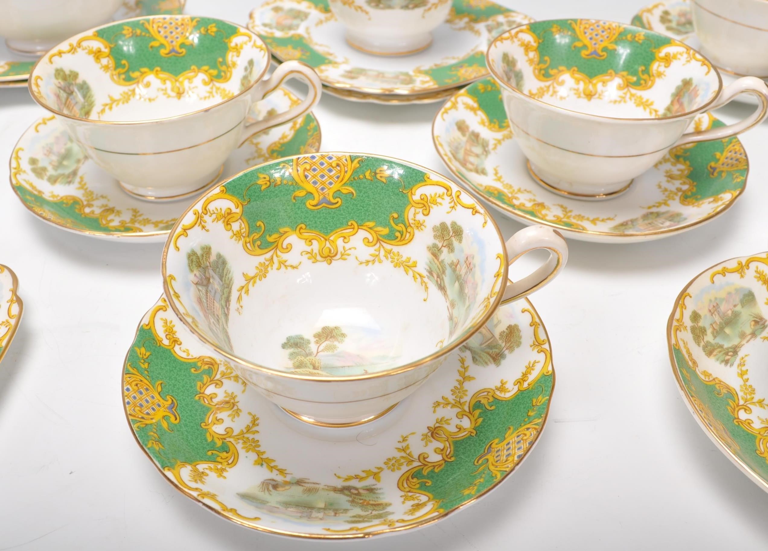 A good vintage 20th Century bone china tea service by Lawleys of Regent St having printed - Image 4 of 7