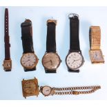 A collection of vintage wristwatches to include a mid century gents Certina on leather strap, a