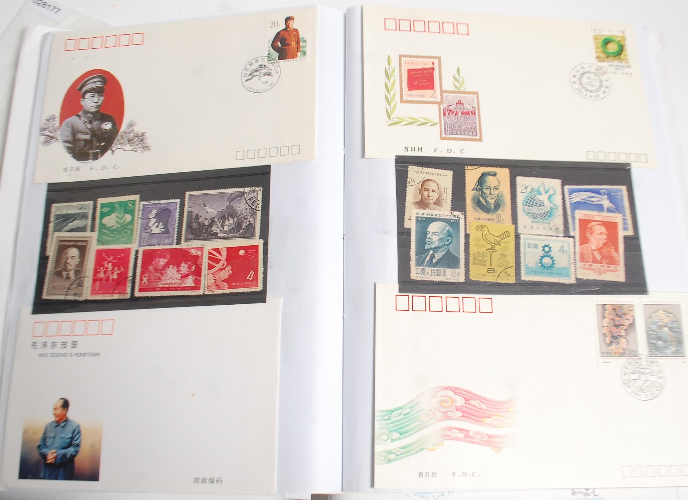 A collection of 3 stamp and postcard albums to include China with stamps, covers, postcards and - Image 4 of 14