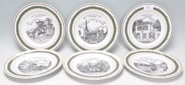 A set of six commemorative Canterbury collection local interest Frenchay plates. Each featuring a