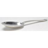 A Channel Islands silver Trefid spoon, by George Hamon, Jersey, the oval bowl with a raised rat-