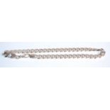 A good English silver 925 gentlemen's flat link chain necklace having a lobster clasp. Weighs 136.