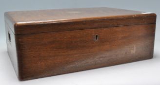 A Victorian 19th century oak cased canteen of cutlery box. Multiple sections with drawer, all