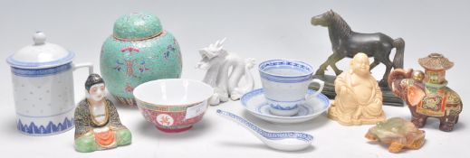 A collection of Oriental Chinese / Japanese ceramics to include a ginger jar with a blue ground