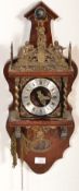 A late 18th / early 19th century small Dutch frieze ' Friesland Staart ' wall clock, the arched
